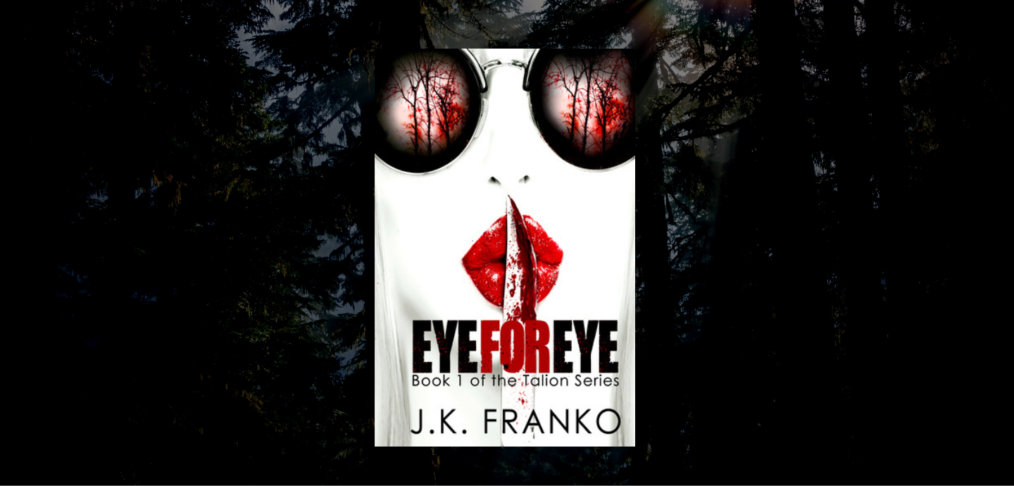 This is the featured photo for Eye for Eye by JK Franko, as reviewed by Independent Book Review