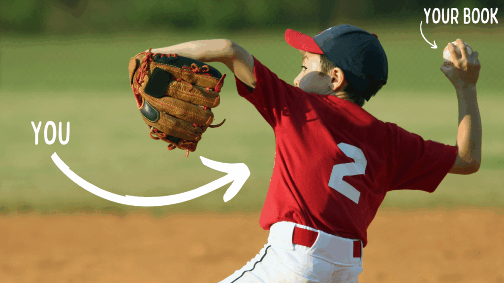 little kid throwing a baseball to represent writing a pitch letter for book publicity