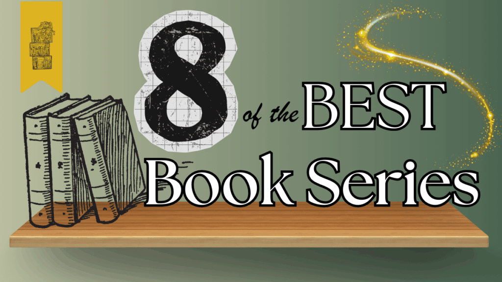 best book series featured photo with fantastical swirl and bookmark