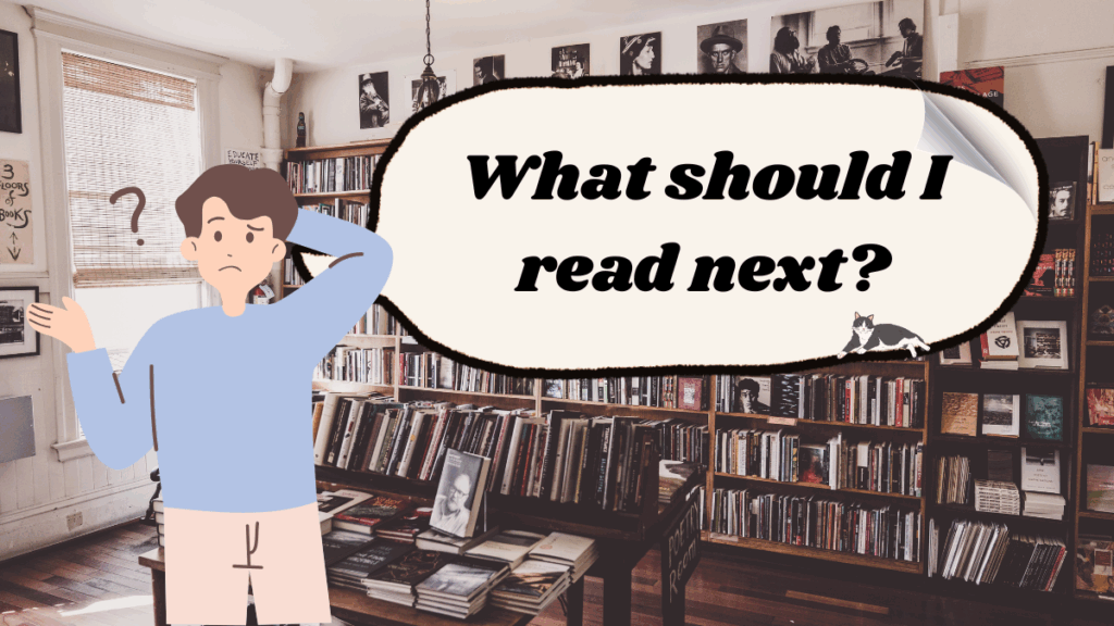 what should i read next featured photo in front of books
